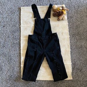 Skinny Black Jean Overalls